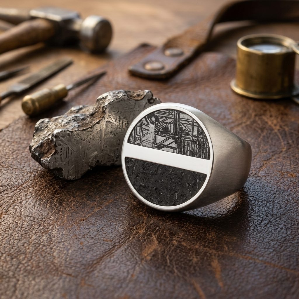 Meridian Seal - Aletai & Lunar Meteorite - Signet Ring