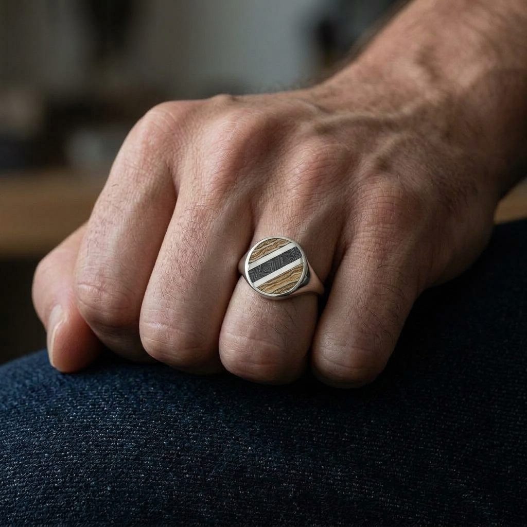 Relic - Mammoth Tooth & Aletai Meteorite - Signet Ring