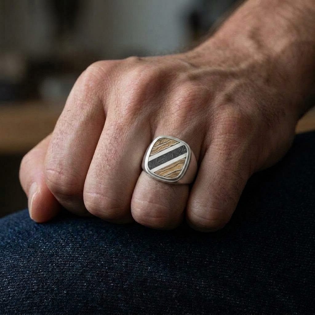 Relic - Mammoth Tooth & Aletai Meteorite - Signet Ring