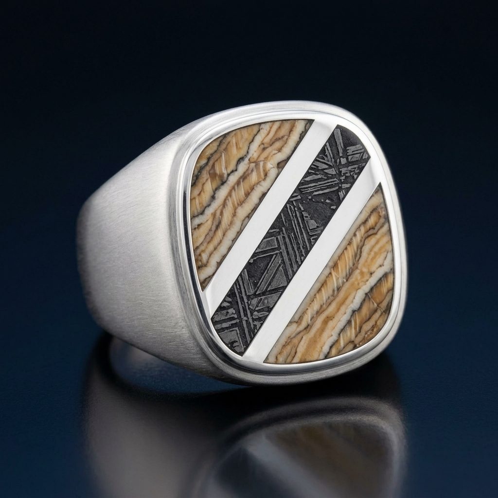 Relic - Mammoth Tooth & Aletai Meteorite - Signet Ring