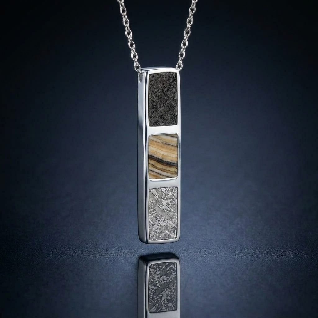 Strata - Meteorite & Mammoth Tooth - Pendant
