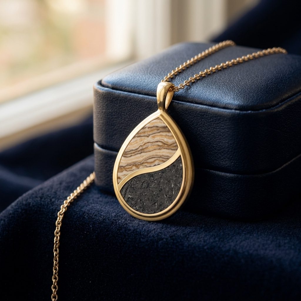 Tide - Mammoth Tooth & Lunar Meteorite - Pendant