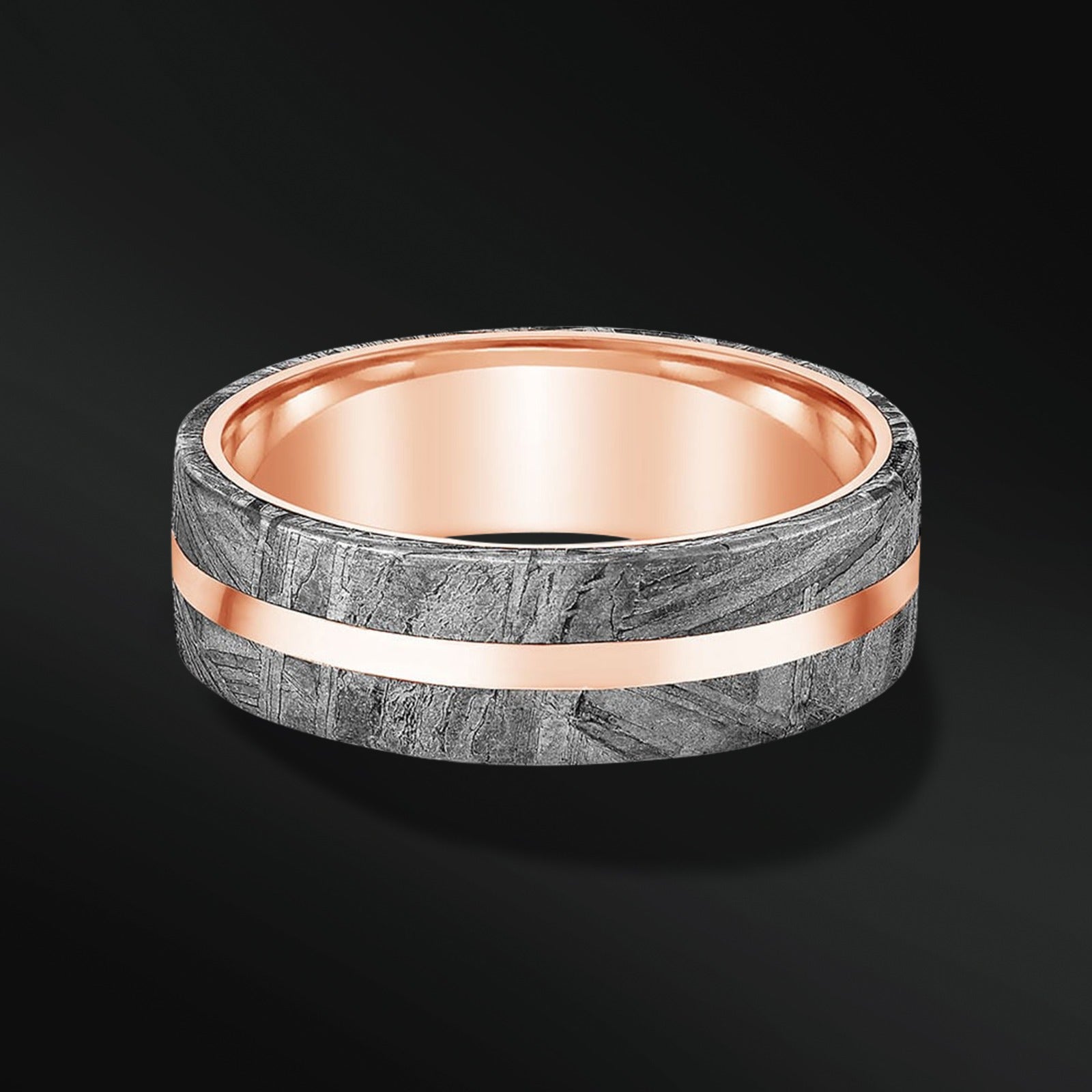 MEN'S TUNGSTEN WEDDING BAND WITH METEORITE INLAY – DURABLE AND UNIQUE DESIGN