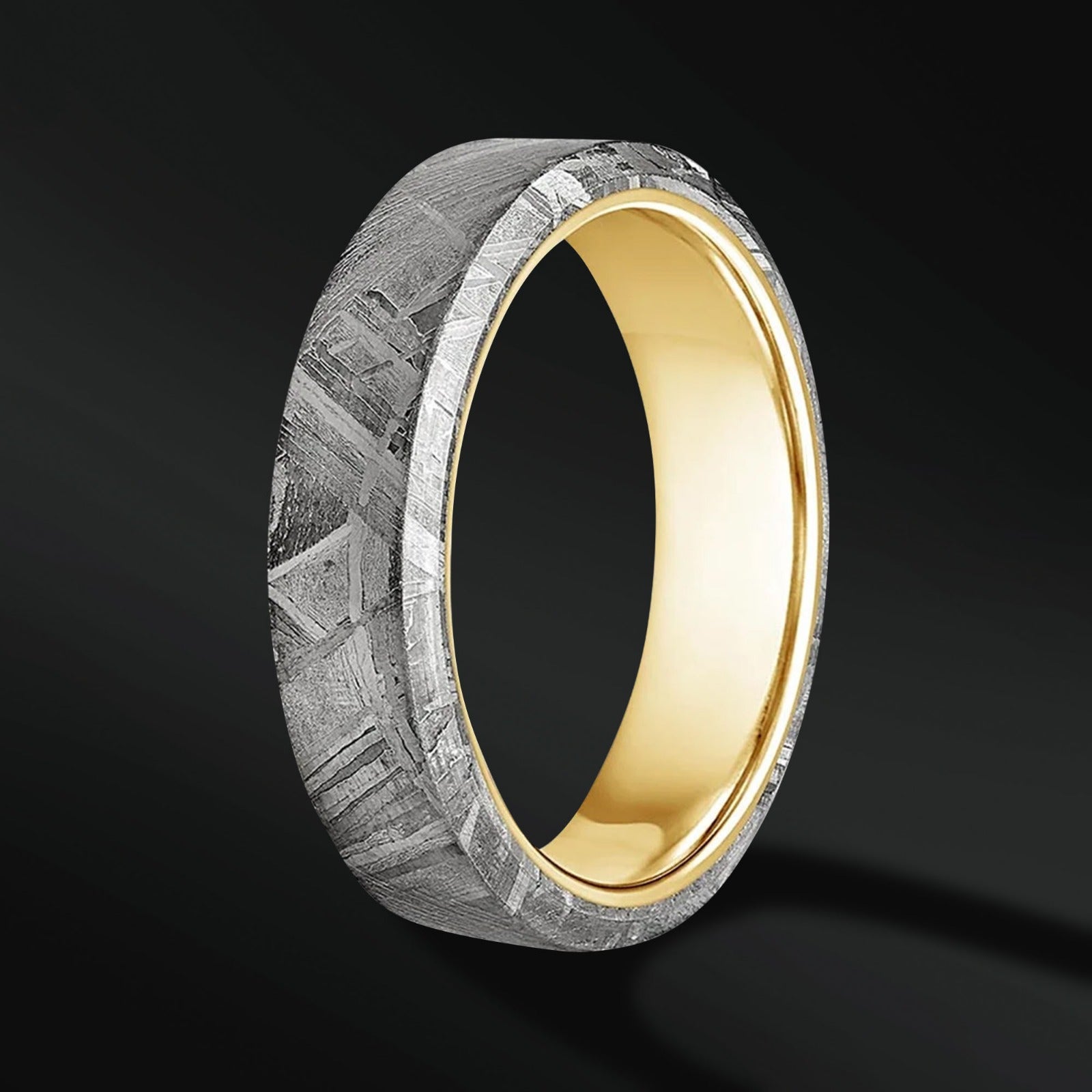 TUNGSTEN WEDDING BAND WITH METEORITE INLAY FOR MEN