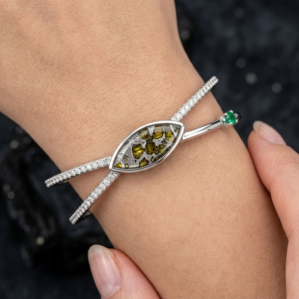 Pallasite Crossover Bangle