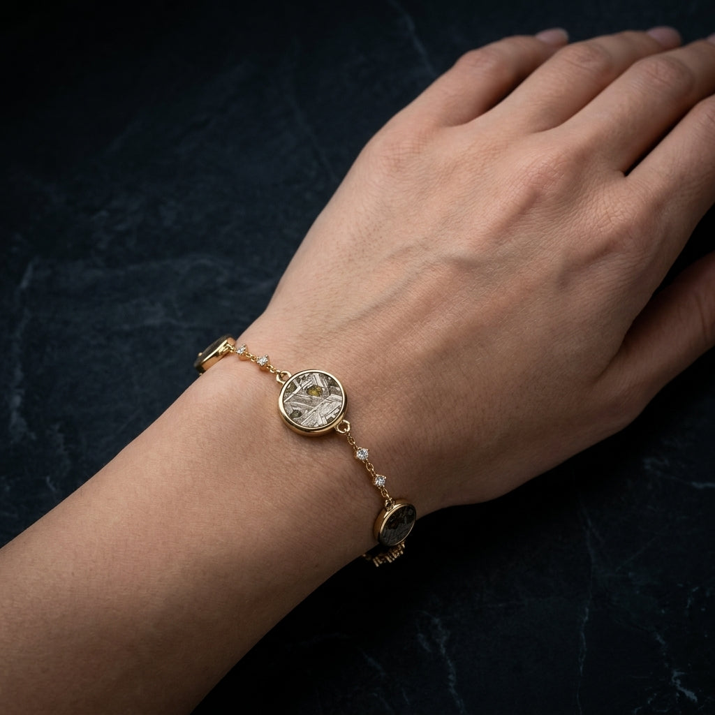 Pallasite Three Disc Bracelet