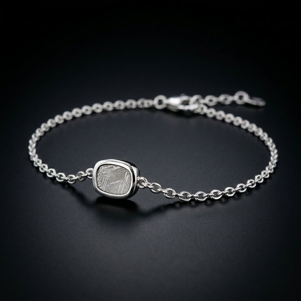 Meteorite Chain Bracelet — Sterling Silver