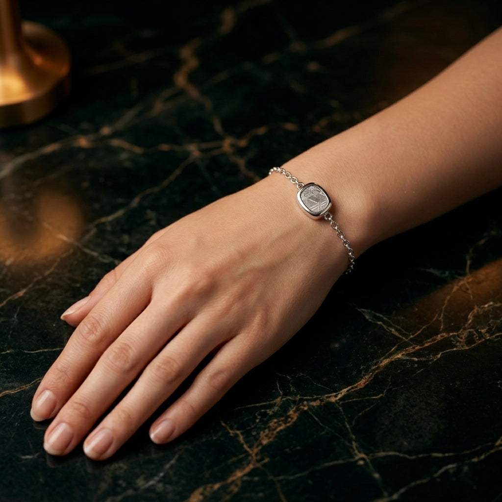 Meteorite Chain Bracelet — On Wrist