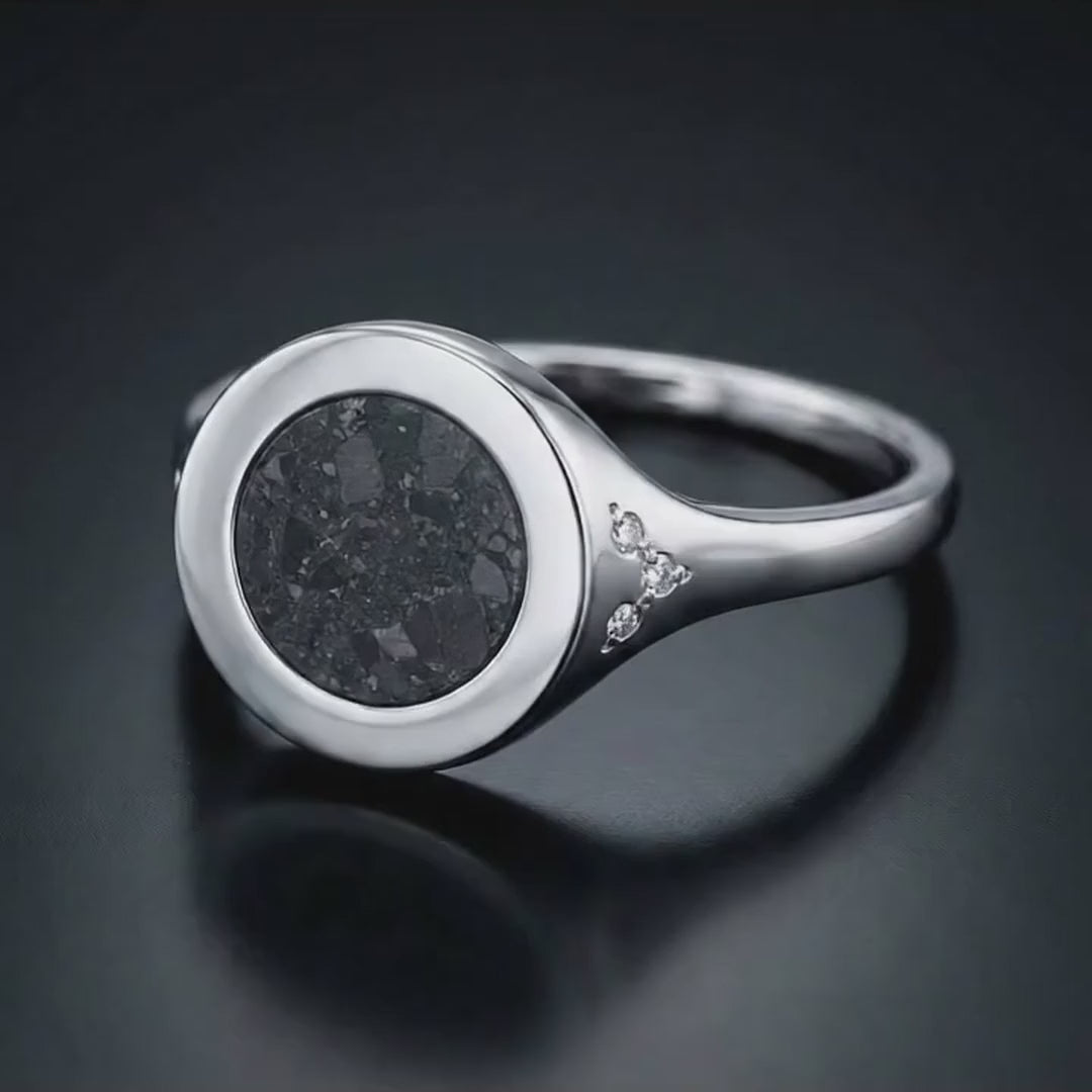 Nova - Lunar Meteorite and Moissanite - Signet Ring — SPR