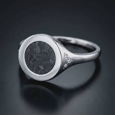 Nova - Lunar Meteorite and Moissanite - Signet Ring — SPR