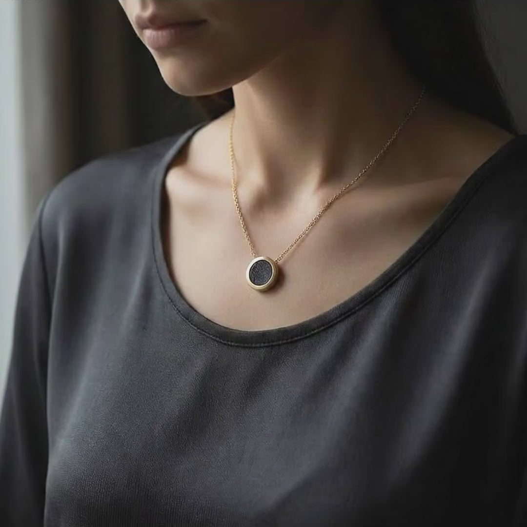 Full Moon - Lunar Meteorite - Pendant — wearing video