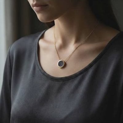 Full Moon - Lunar Meteorite - Pendant — wearing video