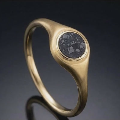 Gemini - Lunar Meteorite - Signet Ring — SPR rotation