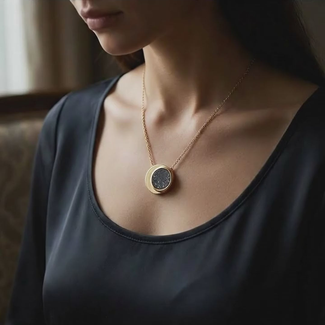Eclipse - Lunar Meteorite - Pendant — wearing video