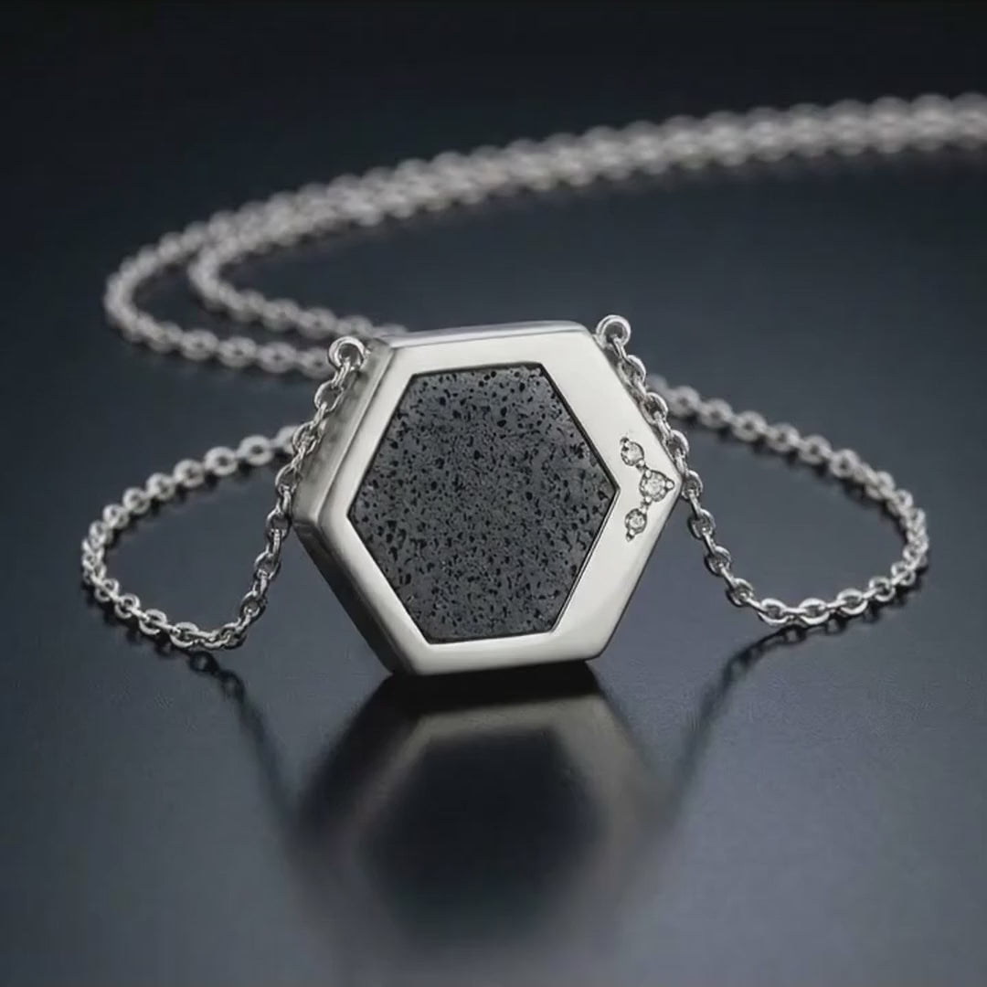 Star Map - Lunar Meteorite and Moissanite - Pendant — SPR