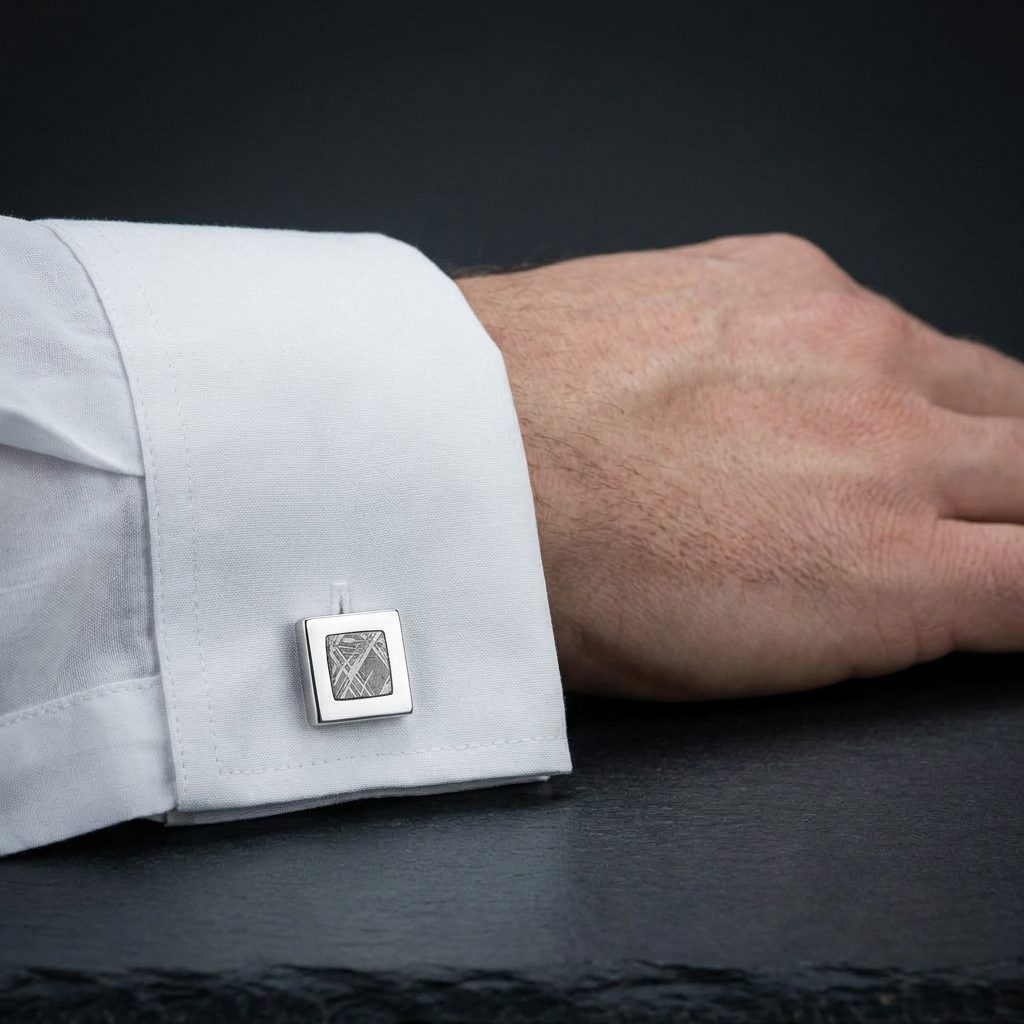 Quasar Stud - Muonionalusta Meteorite - Cufflinks