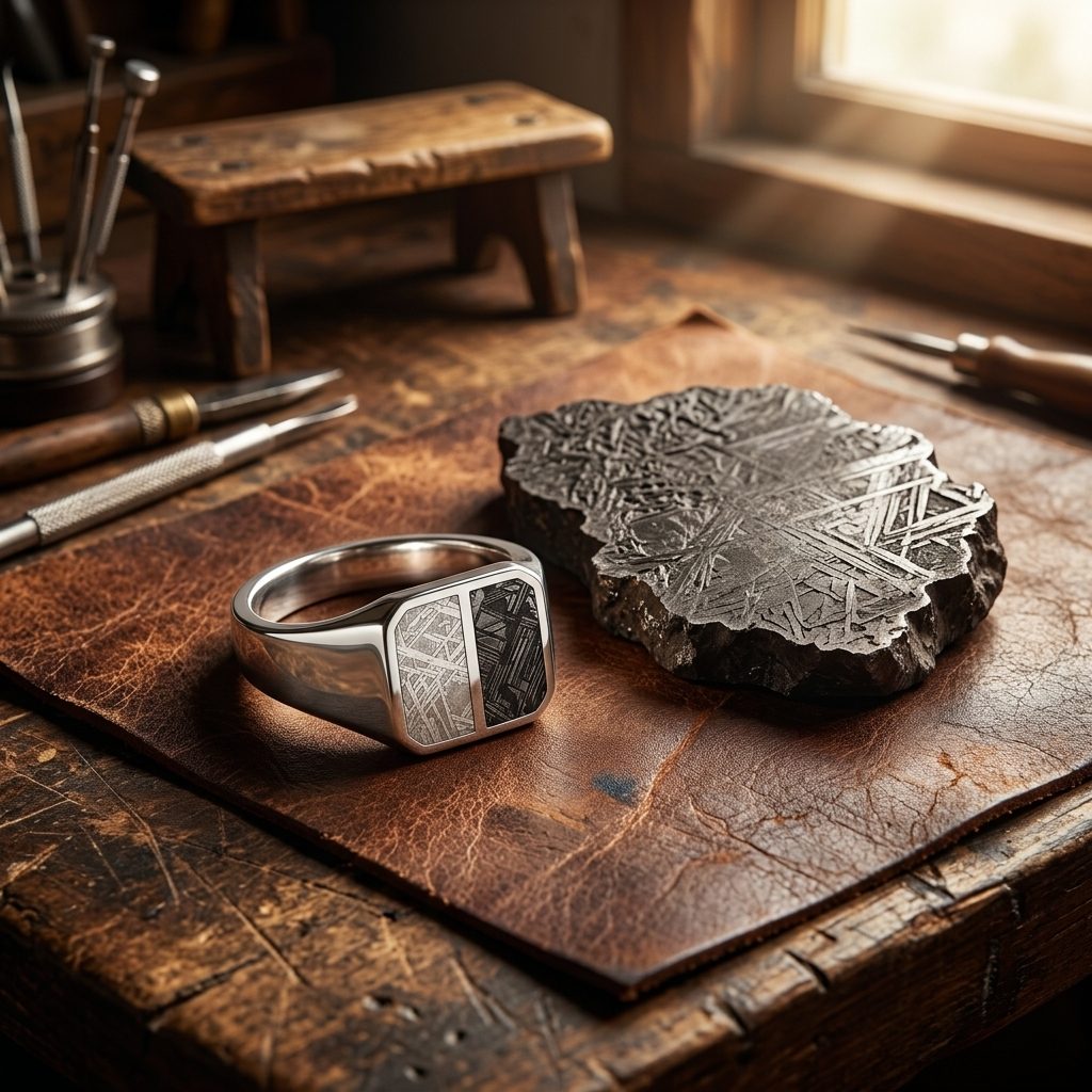 Twin Strip - Muonionalusta & Black Aletai - Slim Signet Ring