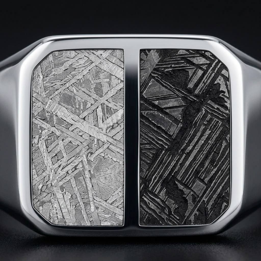 Twin Strip - Muonionalusta & Black Aletai - Slim Signet Ring