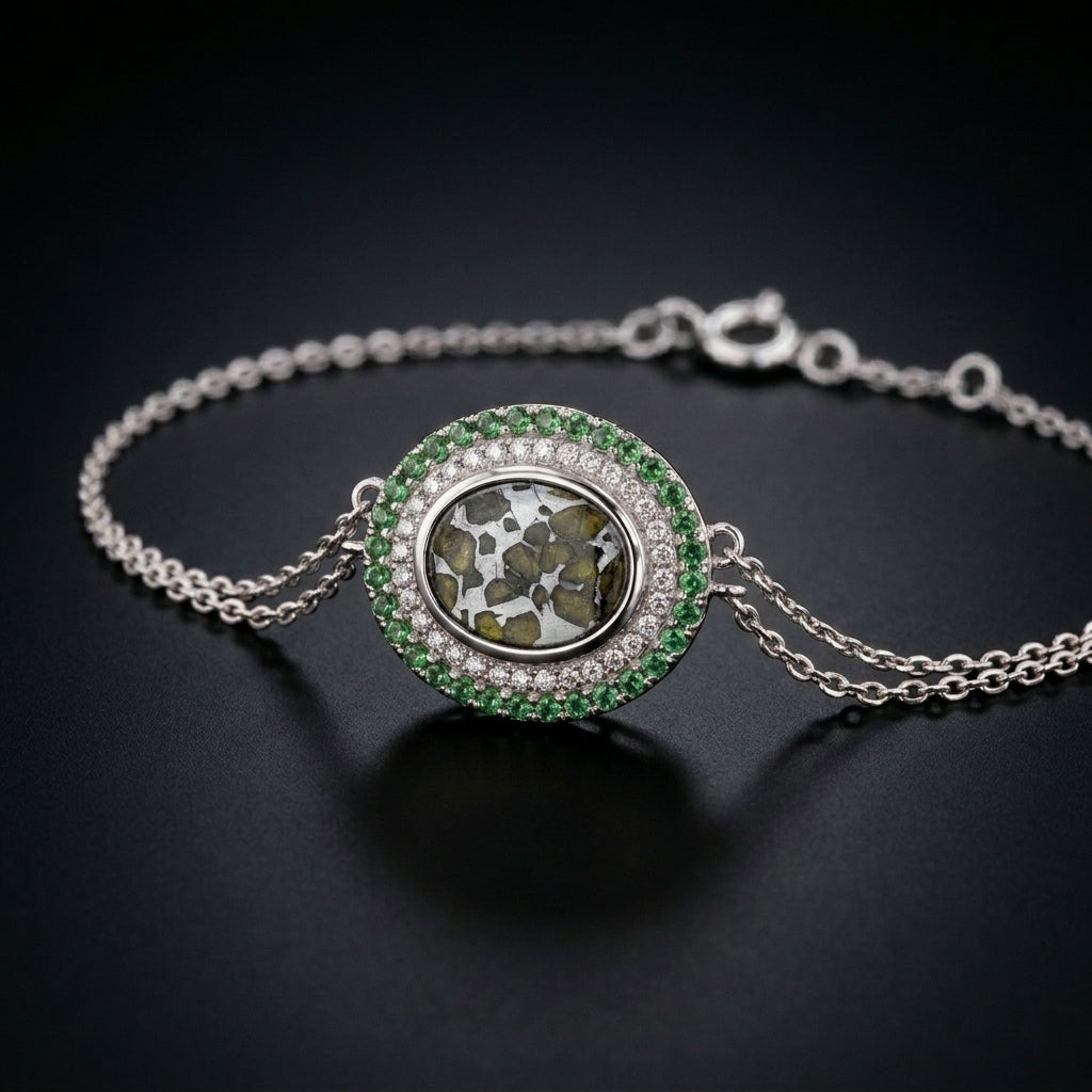 Pallasite Halo Pendant