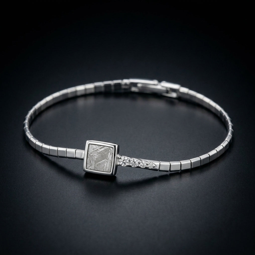 Whisper — Meteorite & Diamond Venetian Bracelet