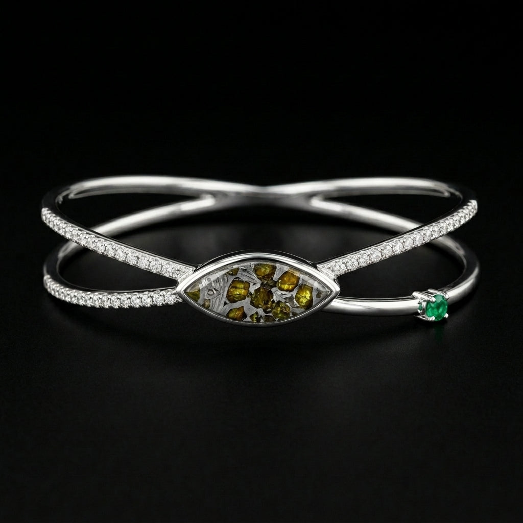 Pallasite Crossover Bangle
