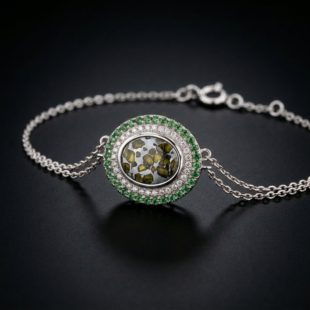 Pallasite Halo Pendant