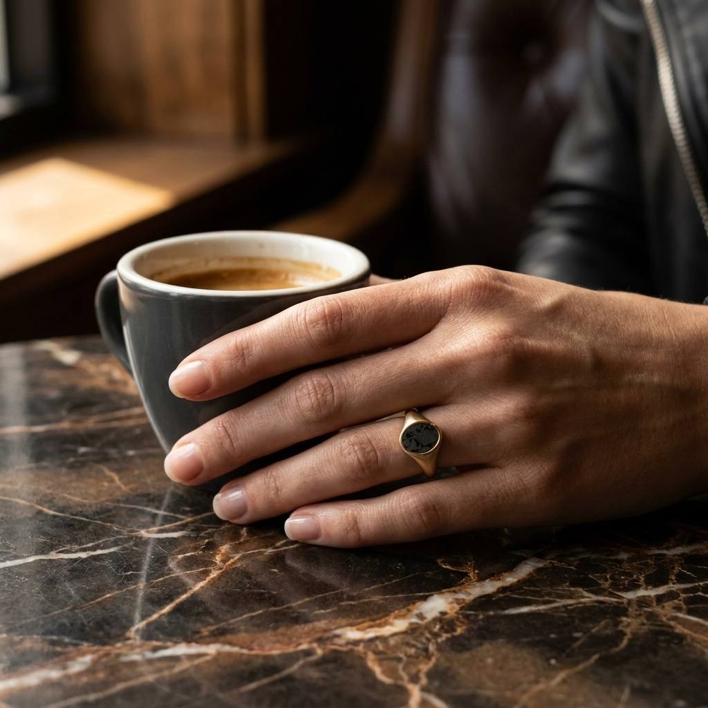 Luna - Lunar Meteorite - Signet Ring — lifestyle_coffee