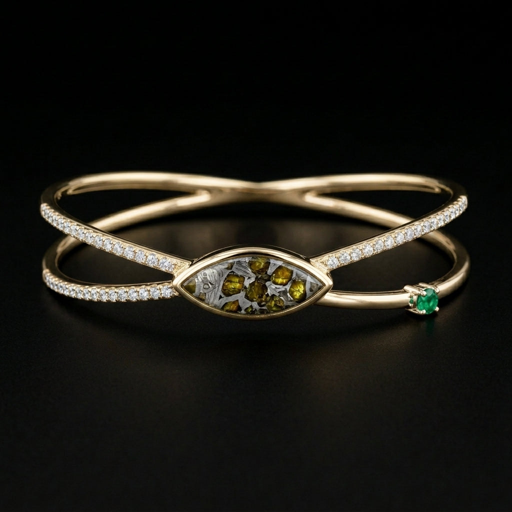 Pallasite Crossover Bangle