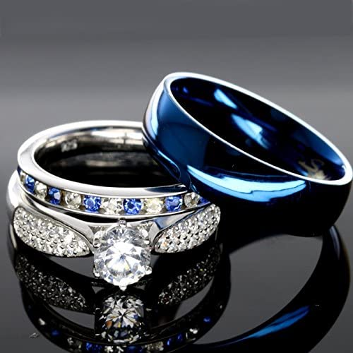 Amazon.com: Gloffery 925 Sterling Silver Created Blue Sapphire Engagement  Ring for Women Princess Diana Kate Oval Cut Promise Wedding Band for Her  Size 5-10 (Size 5) : Clothing, Shoes & Jewelry