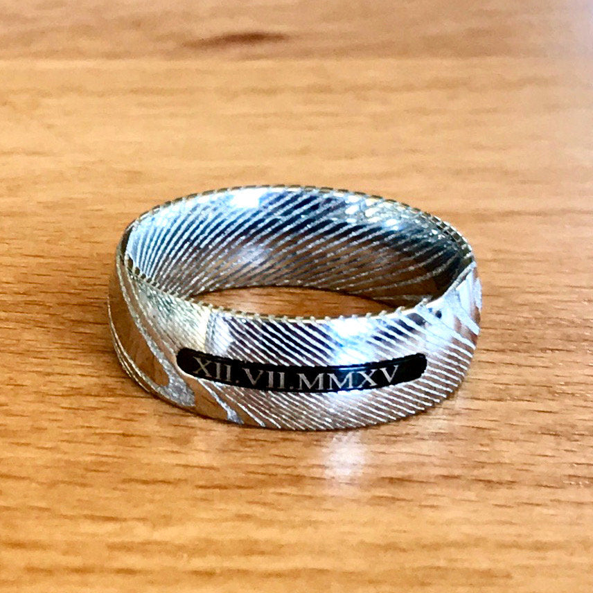 Men’s Wedding Band | Damascus Steel Wedding Band