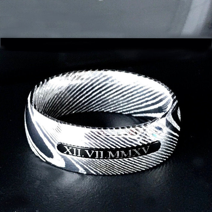 Men’s Wedding Band | Damascus Steel Wedding Band