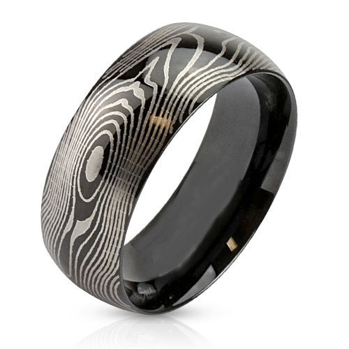 Replica Damascus Steel Ring Mokume Gane Wedding Band