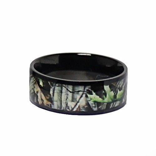 3 pc Black Camo Jewelry Set Hunting Bracelet Ring Dog Tag