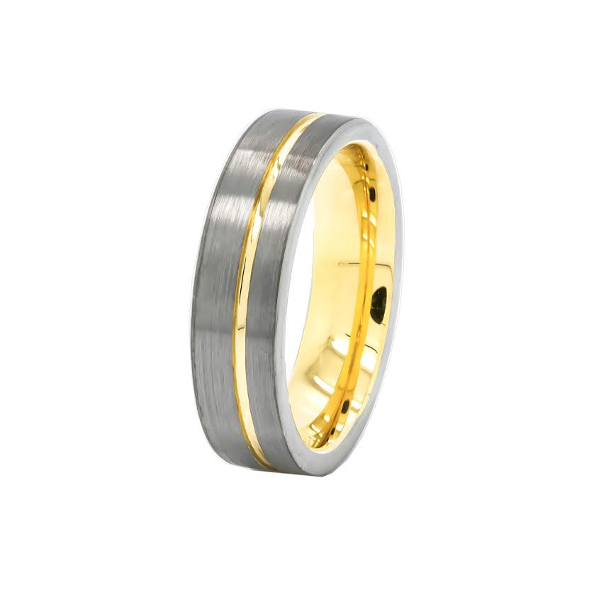 Gold Plated Ring for Him and Her | Tungsten Wedding Band for Unisex | 5mm