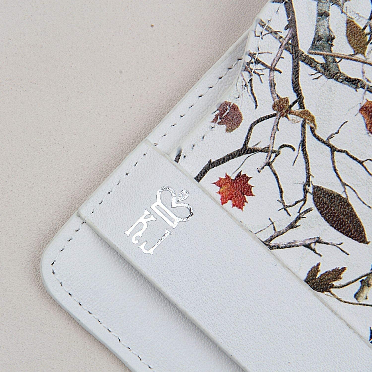 White Camo Wallet Leather Minimalist Wallet Unique Camouflage Design